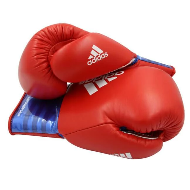 BOXING / MUAY THAI / MMA Adidas Adipower Lace Up Leather Boxing Gloves - Red Blue Silver 4 BOXING / MUAY THAI / MMA Adidas Adipower Lace Up Leather Boxing Gloves - Red Blue Silver