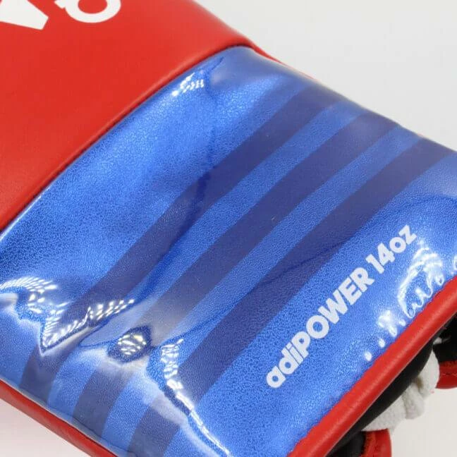 BOXING / MUAY THAI / MMA Adidas Adipower Lace Up Leather Boxing Gloves - Red Blue Silver 8 BOXING / MUAY THAI / MMA Adidas Adipower Lace Up Leather Boxing Gloves - Red Blue Silver