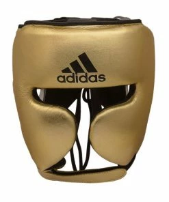 Adidas Adistar Pro Leather Head Guard Metallic Gold BOXING / MUAY THAI / MMA