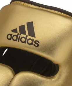 Adidas Adistar Pro Leather Head Guard Metallic Gold BOXING / MUAY THAI / MMA