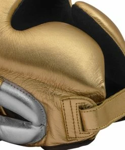 Adidas Adistar Pro Leather Head Guard Metallic Gold BOXING / MUAY THAI / MMA