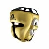 Adidas Adistar Pro Leather Head Guard Metallic Gold BOXING / MUAY THAI / MMA
