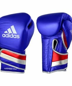 Adidas Adispeed Speed Pro Boxing Gloves W/ Strap - Metallic Blue