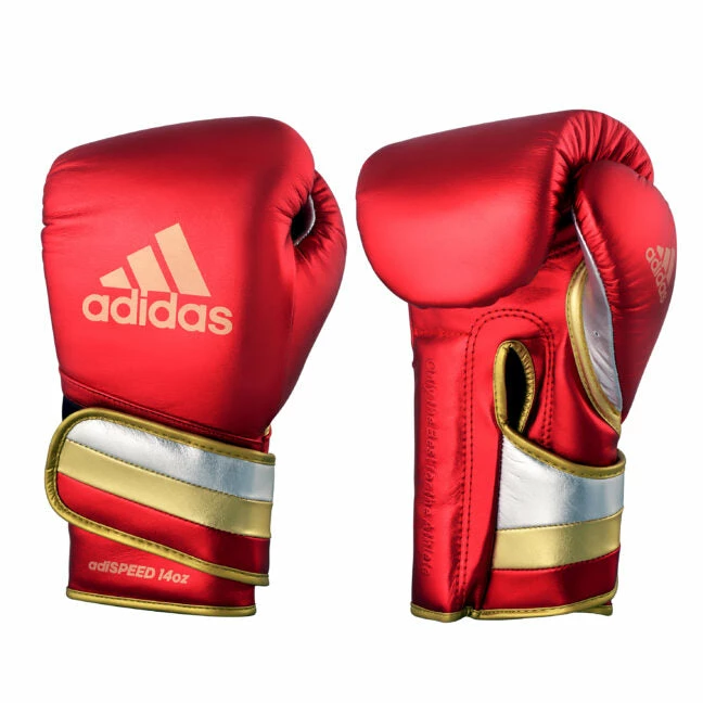 Adidas Adispeed Speed Pro Boxing Gloves W/ Strap - Metallic Red BOXING / MUAY THAI / MMA 3 Adidas Adispeed Speed Pro Boxing Gloves W/ Strap - Metallic Red BOXING / MUAY THAI / MMA