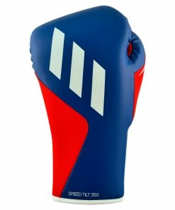 Adidas Speed TILT 350 Pro Training Boxing Gloves Cactus Leather Lace-Up Blue/Red BOXING / MUAY THAI / MMA