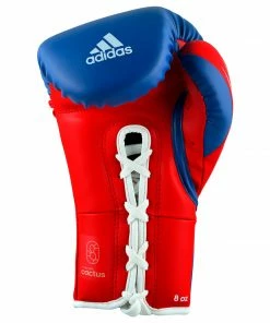 Adidas Speed TILT 350 Pro Training Boxing Gloves Cactus Leather Lace-Up Blue/Red BOXING / MUAY THAI / MMA
