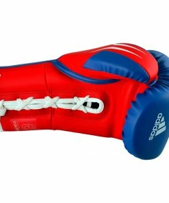 Adidas Speed TILT 350 Pro Training Boxing Gloves Cactus Leather Lace-Up Blue/Red BOXING / MUAY THAI / MMA