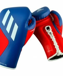 Adidas Speed TILT 350 Pro Training Boxing Gloves Cactus Leather Lace-Up Blue/Red BOXING / MUAY THAI / MMA