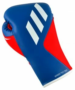 Adidas Speed TILT 350 Pro Training Boxing Gloves Cactus Leather Lace-Up Blue/Red BOXING / MUAY THAI / MMA
