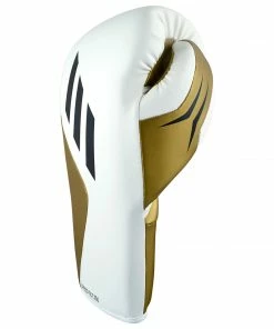 Adidas Speed TILT 350 Pro Training Boxing Gloves Cactus Leather Lace-Up White/Gold