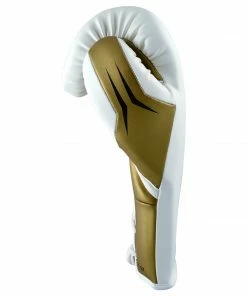Adidas Speed TILT 350 Pro Training Boxing Gloves Cactus Leather Lace-Up White/Gold