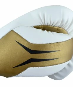 Adidas Speed TILT 350 Pro Training Boxing Gloves Cactus Leather Lace-Up White/Gold