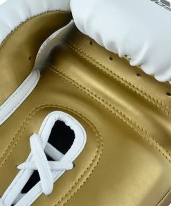 Adidas Speed TILT 350 Pro Training Boxing Gloves Cactus Leather Lace-Up White/Gold