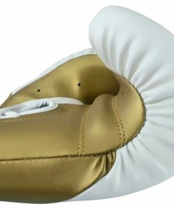 Adidas Speed TILT 350 Pro Training Boxing Gloves Cactus Leather Lace-Up White/Gold