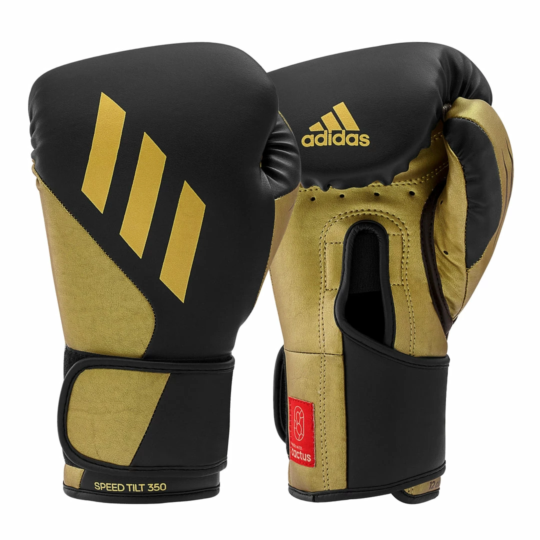 Adidas Speed TILT 350 Pro Training Boxing Gloves Cactus Leather Strap Black/Gold 3 Adidas Speed TILT 350 Pro Training Boxing Gloves Cactus Leather Strap Black/Gold
