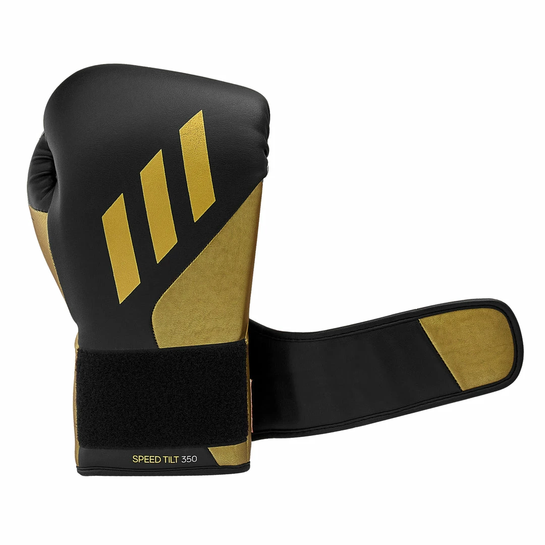 Adidas Speed TILT 350 Pro Training Boxing Gloves Cactus Leather Strap Black/Gold 16 Adidas Speed TILT 350 Pro Training Boxing Gloves Cactus Leather Strap Black/Gold