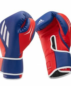 Adidas Speed TILT 350 Pro Training Boxing Gloves Cactus Leather Strap Red/Blue BOXING / MUAY THAI / MMA