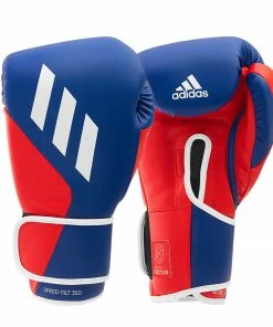 Adidas Speed TILT 350 Pro Training Boxing Gloves Cactus Leather Strap Red/Blue BOXING / MUAY THAI / MMA