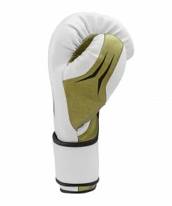 Adidas Speed TILT 350 Pro Training Boxing Gloves Cactus Leather Strap White/Gold