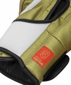 Adidas Speed TILT 350 Pro Training Boxing Gloves Cactus Leather Strap White/Gold