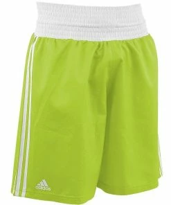 Adidas Boxing Shorts Fluro Green/White Lightweight Fightwear / Gym Apparel