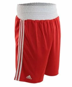 BOXING / MUAY THAI / MMA Adidas AIBA Approved Shorts Blue/Red 100% Lightweight Polyester Athletic Cut