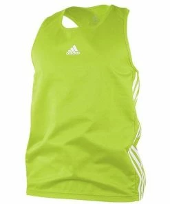 Adidas Boxing Top Fluro Green/White Lightweight Fightwear / Gym Apparel
