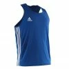 BOXING / MUAY THAI / MMA Adidas AIBA Approved Singlet Top Blue/Red 100% Lightweight Polyester Athlete Cut
