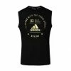 Adidas Boxing Community Sleeveless T-Shirt Black & Gold 100% Cotton FUNCTIONAL FITNESS