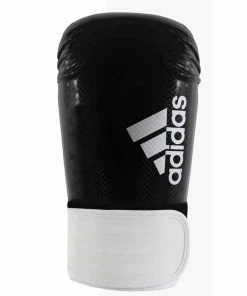 BOXING / MUAY THAI / MMA Adidas Hybrid 75 Bag Pad Gloves Black & White Maya PU Layered Foam