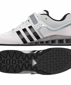 Adidas Adipower Weightlifting Shoes White Lace Up Support Stability ADIGWM25733
