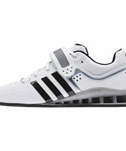 Adidas Adipower Weightlifting Shoes White Lace Up Support Stability ADIGWM25733