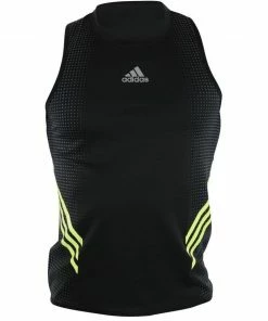 FUNCTIONAL FITNESS Adidas Mens Pro Tank Black/Yellow Climacool Back Mesh Ventilation ADISPT01