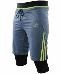 FUNCTIONAL FITNESS Adidas Mens Tech Short W/ Leggings Climacool Material Elastic Waist ADISTS01