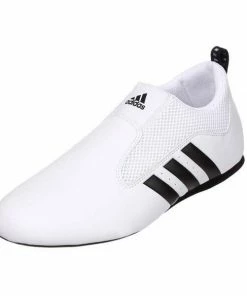 Martial Arts Shoes Adidas CONTESTANT-PRO WHITE W/ Black Stripes Martial Arts Shoe Lightweight Flexible