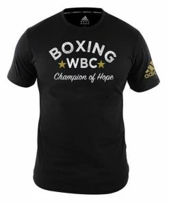 FUNCTIONAL FITNESS Adidas World Boxing Community T-Shirt Black & Gold 100% Cotton