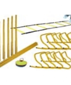 FUNCTIONAL FITNESS Morgan Agility Pack Commercial Grade Speed Ladder Agility Pole Hurdles+ Combo