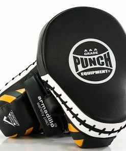 BOXING / MUAY THAI / MMA Punch Armadillo Safety Focus Pads Lightweight PAIR - Black