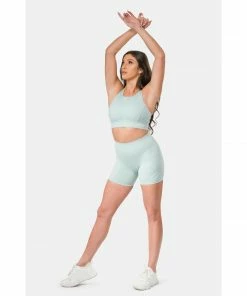 Sting Aurora Coral Impact Womens Sports Bra - Mint Green