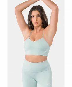 Sting Aurora Coral Infinity Womens Sports Bra - Mint Green