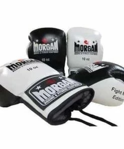 BOXING / MUAY THAI / MMA Morgan Lace Up Leather Fight Night Boxing Gloves 8-10oz