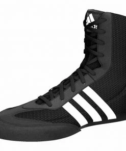 BOXING / MUAY THAI / MMA Adidas Box Hog 2 Boxing Shoes Boots Black & White Lace Up