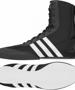 BOXING / MUAY THAI / MMA Adidas Box Hog 2 Boxing Shoes Boots Black & White Lace Up