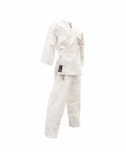 SMAI Karate Uniform 8oz Student Gi (White) Double Stitched + White Belt