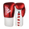 BOXING / MUAY THAI / MMA Adidas Hybrid 400 Lace Up Leather Boxing Gloves - Metallic Red / White