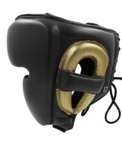 Adidas Adistar Pro Leather Head Guard - Black / Gold BOXING / MUAY THAI / MMA