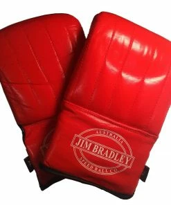 Jim Bradley Leather Deluxe Bag Mitt Gym Glove W/ Padded Knuckles 16oz
