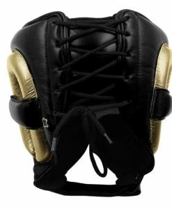 Adidas Adistar Pro Leather Head Guard - Black / Gold BOXING / MUAY THAI / MMA