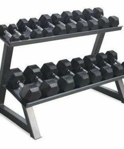 Morgan Rubber Hex Dumbell Weights Deluxe Rack Gym Equipment Commercial Grade FUNCTIONAL FITNESS