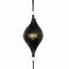 BOXING / MUAY THAI / MMA Everlast Precision Leather Floor To Ceiling Ball Strike Bag + Straps - Black